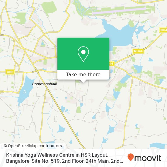 Krishna Yoga Wellness Centre in HSR Layout, Bangalore, Site No. 519, 2nd Floor, 24th Main, 2nd Sect map