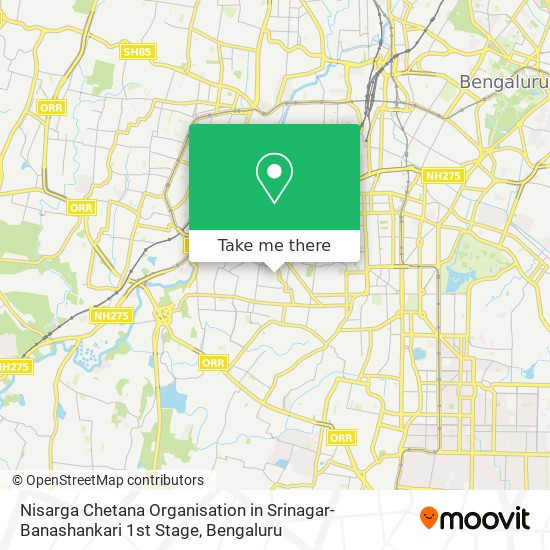 Nisarga Chetana Organisation in Srinagar-Banashankari 1st Stage map