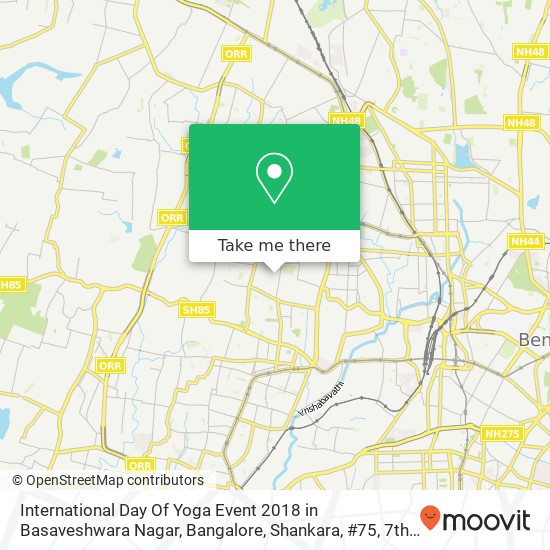 International Day Of Yoga Event 2018 in Basaveshwara Nagar, Bangalore, Shankara, #75, 7th Main Road map