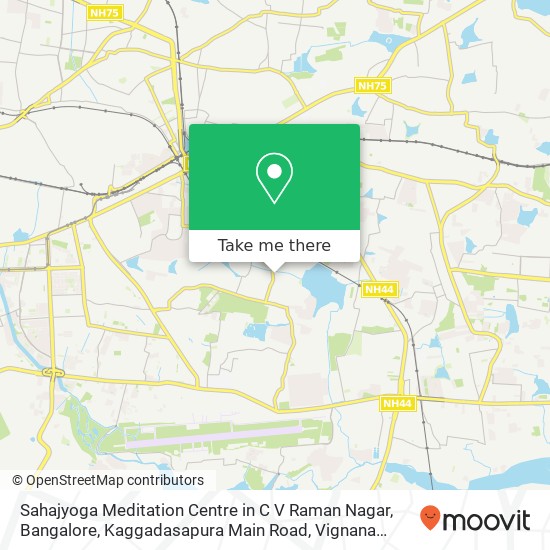 Sahajyoga Meditation Centre in C V Raman Nagar, Bangalore, Kaggadasapura Main Road, Vignana Nagar, map