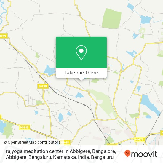 rajyoga meditation center in Abbigere, Bangalore, Abbigere, Bengaluru, Karnataka, India map