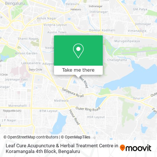 Leaf Cure Acupuncture & Herbal Treatment Centre in Koramangala 4th Block map