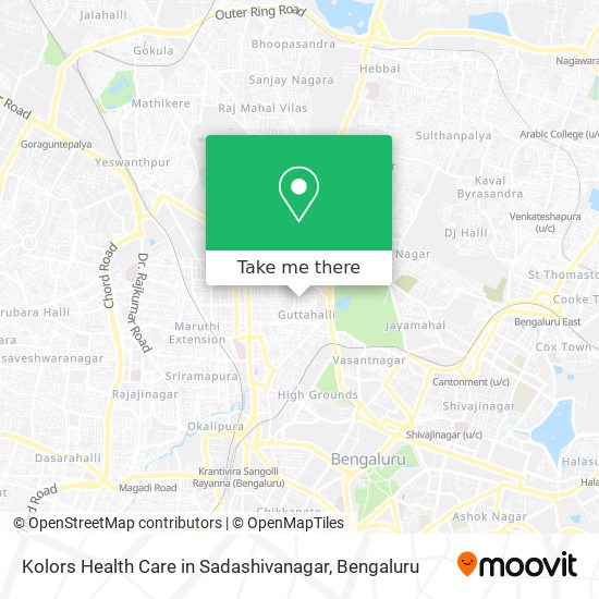 Kolors Health Care in Sadashivanagar map
