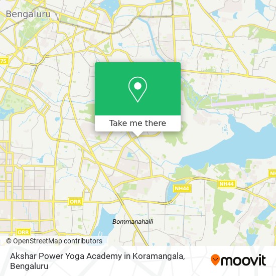 Akshar Power Yoga Academy in Koramangala map