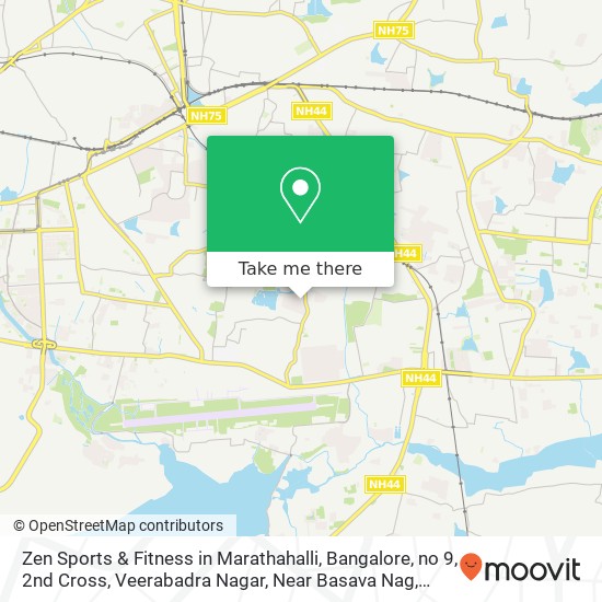 Zen Sports & Fitness in Marathahalli, Bangalore, no 9, 2nd Cross, Veerabadra Nagar, Near Basava Nag map