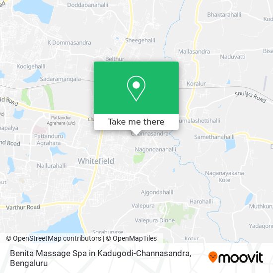 Benita Massage Spa in Kadugodi-Channasandra map