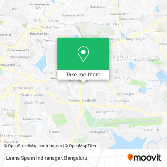 Leena Spa in Indiranagar map