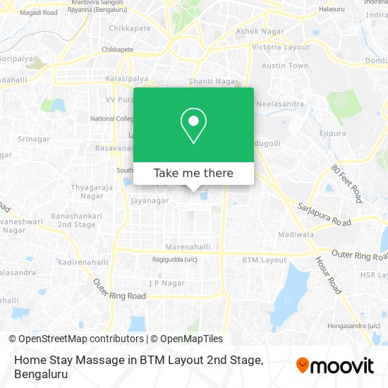 Home Stay Massage in BTM Layout 2nd Stage map