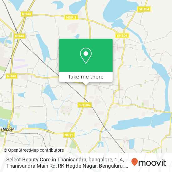 Select Beauty Care in Thanisandra, bangalore, 1, 4, Thanisandra Main Rd, RK Hegde Nagar, Bengaluru, map