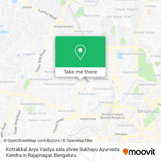 Kottakkal Arya Vaidya sala shree Sukhayu Ayurveda Kendra in Rajajinagar map