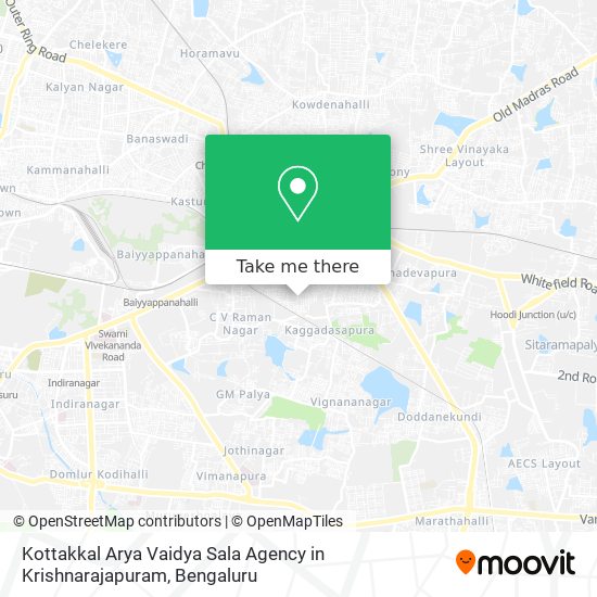 Kottakkal Arya Vaidya Sala Agency in Krishnarajapuram map