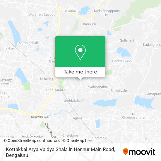 Kottakkal Arya Vaidya Shala in Hennur Main Road map