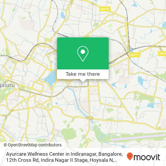 Ayurcare Wellness Center in Indiranagar, Bangalore, 12th Cross Rd, Indira Nagar II Stage, Hoysala N map