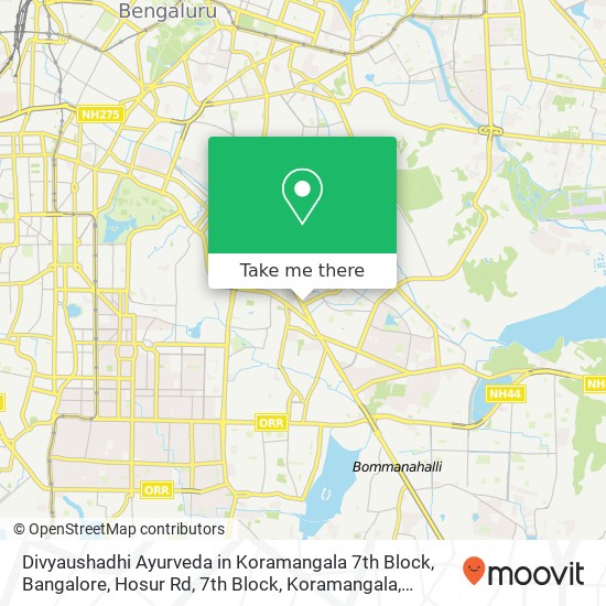Divyaushadhi Ayurveda in Koramangala 7th Block, Bangalore, Hosur Rd, 7th Block, Koramangala, Bengal map