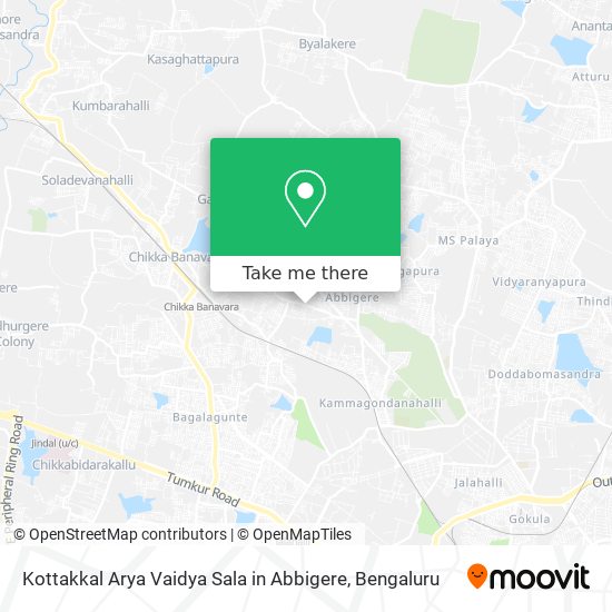 Kottakkal Arya Vaidya Sala in Abbigere map
