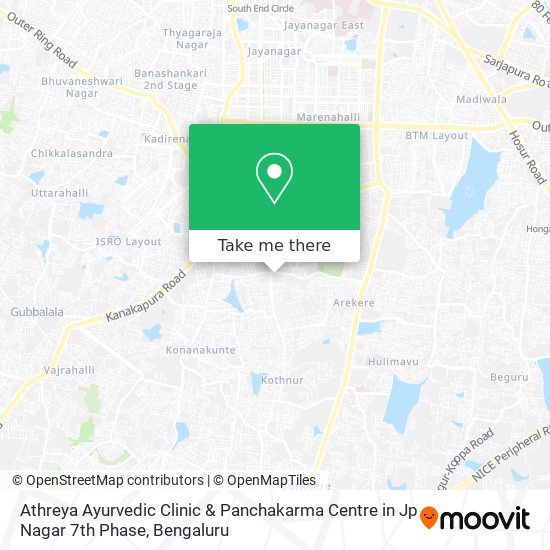 Athreya Ayurvedic Clinic & Panchakarma Centre in Jp Nagar 7th Phase map