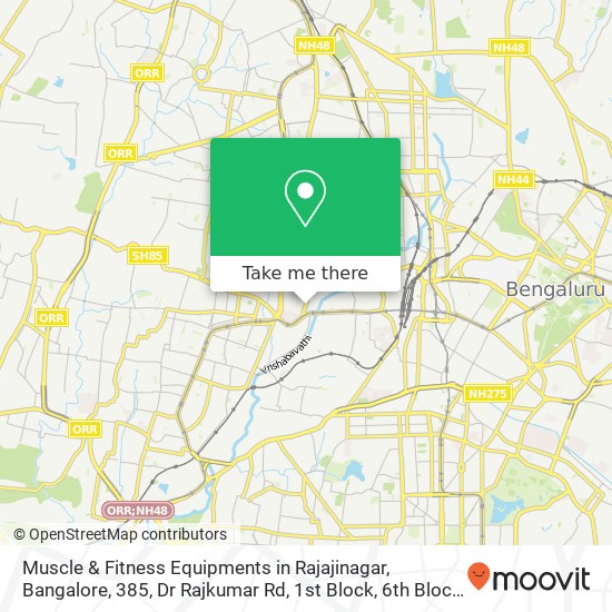 Muscle & Fitness Equipments in Rajajinagar, Bangalore, 385, Dr Rajkumar Rd, 1st Block, 6th Block, R map