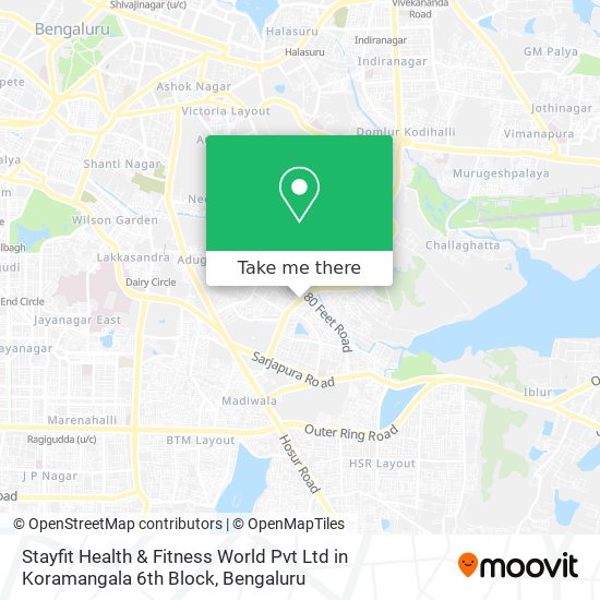 Stayfit Health & Fitness World Pvt Ltd in Koramangala 6th Block map