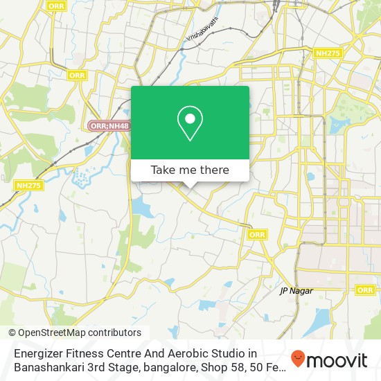 Energizer Fitness Centre And Aerobic Studio in Banashankari 3rd Stage, bangalore, Shop 58, 50 Feet map