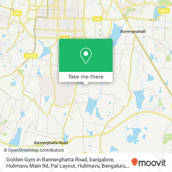 Golden Gym in Bannerghatta Road, bangalore, Hulimavu Main Rd, Pai Layout, Hulimavu, Bengaluru, Karn map