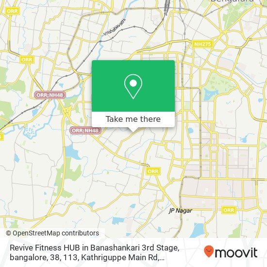 Revive Fitness HUB in Banashankari 3rd Stage, bangalore, 38, 113, Kathriguppe Main Rd, Srinivasnaga map