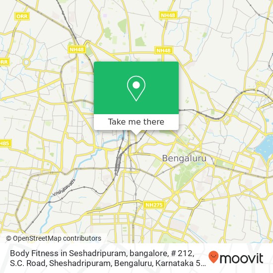 Body Fitness in Seshadripuram, bangalore, # 212, S.C. Road, Sheshadripuram, Bengaluru, Karnataka 56 map