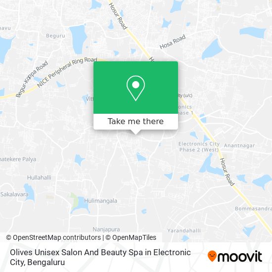 Olives Unisex Salon And Beauty Spa in Electronic City map