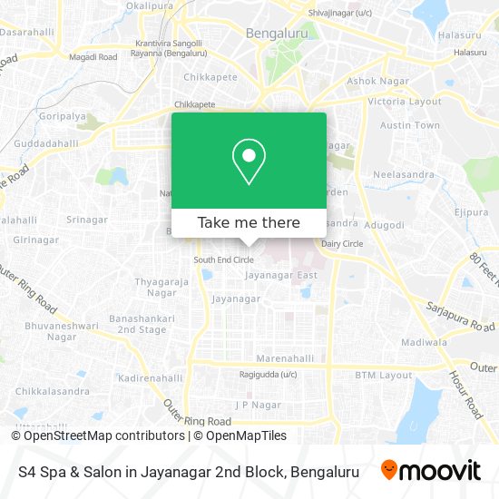 S4 Spa & Salon in Jayanagar 2nd Block map