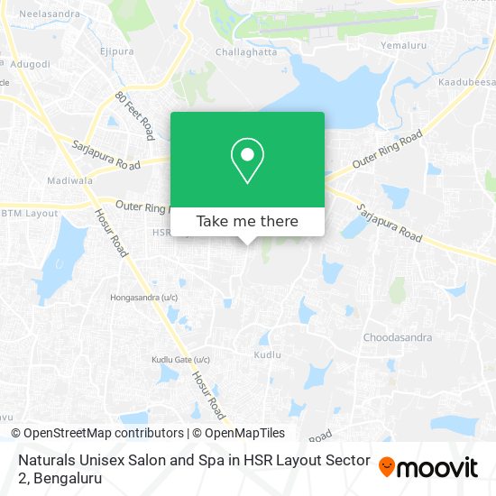 Naturals Unisex Salon and Spa in HSR Layout Sector 2 map