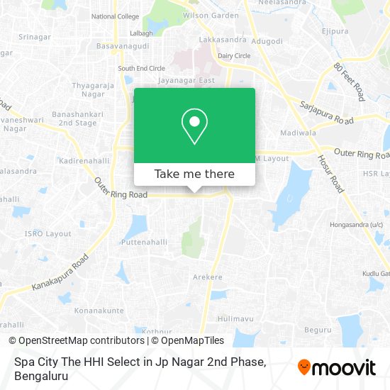 Spa City The HHI Select in Jp Nagar 2nd Phase map