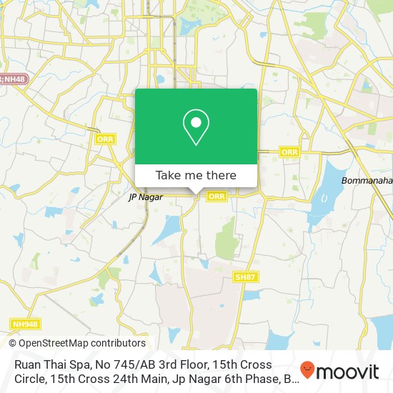 Ruan Thai Spa, No 745 / AB 3rd Floor, 15th Cross Circle, 15th Cross 24th Main, Jp Nagar 6th Phase, Ba map