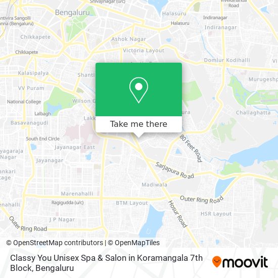 Classy You Unisex Spa & Salon in Koramangala 7th Block map