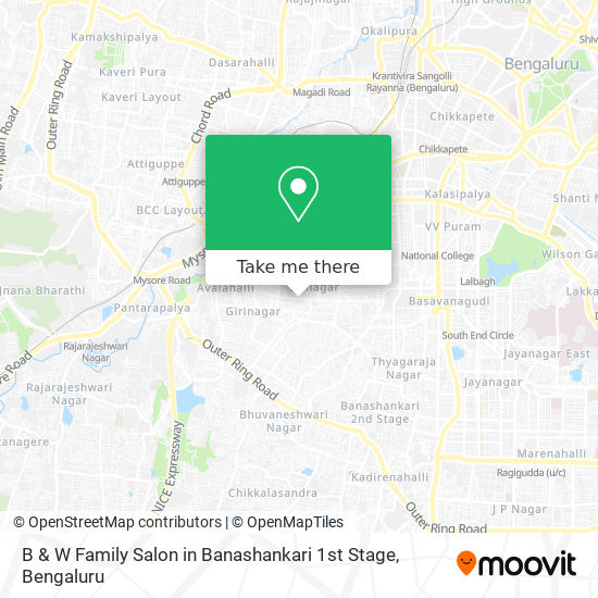 B & W Family Salon in Banashankari 1st Stage map