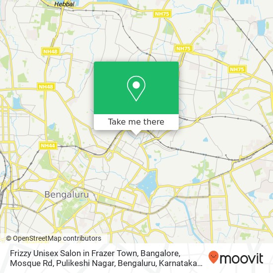 Frizzy Unisex Salon in Frazer Town, Bangalore, Mosque Rd, Pulikeshi Nagar, Bengaluru, Karnataka 560 map
