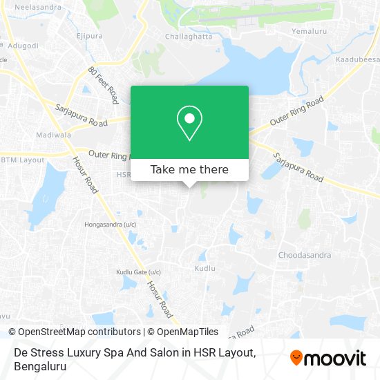 De Stress Luxury Spa And Salon in HSR Layout map