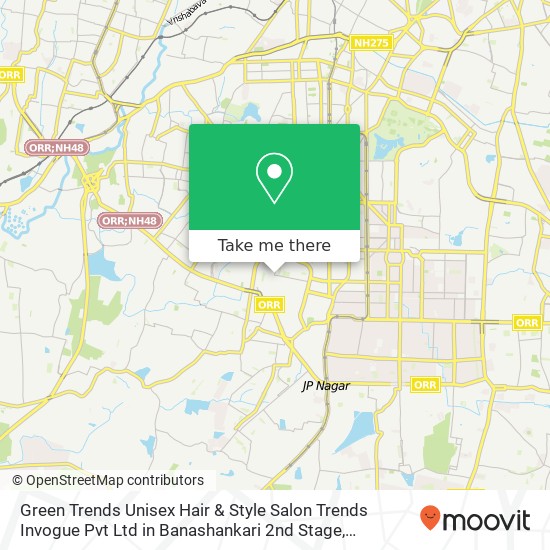 Green Trends Unisex Hair & Style Salon Trends Invogue Pvt Ltd in Banashankari 2nd Stage, Bangalore, map