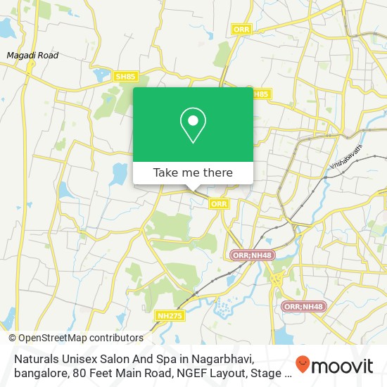 Naturals Unisex Salon And Spa in Nagarbhavi, bangalore, 80 Feet Main Road, NGEF Layout, Stage 2, Na map