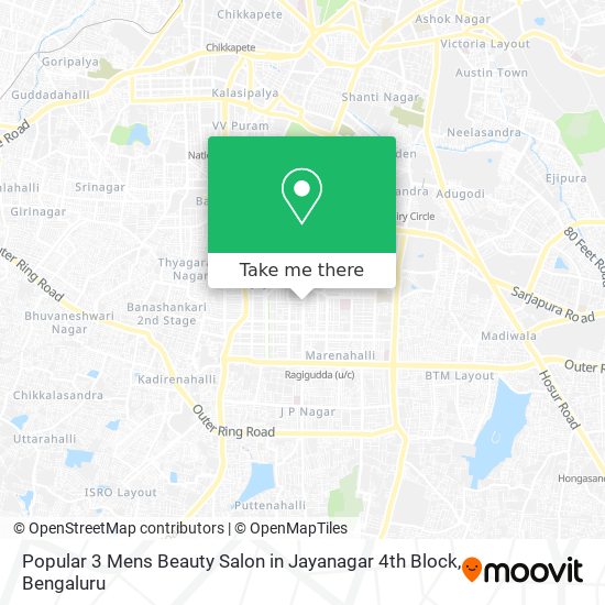 Popular 3 Mens Beauty Salon in Jayanagar 4th Block map