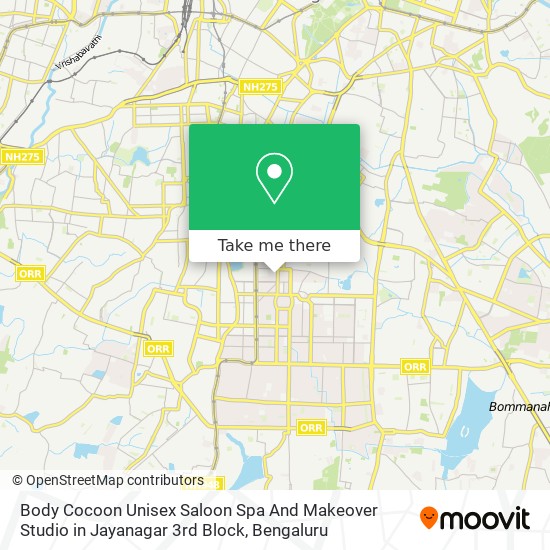 Body Cocoon Unisex Saloon Spa And Makeover Studio in Jayanagar 3rd Block map