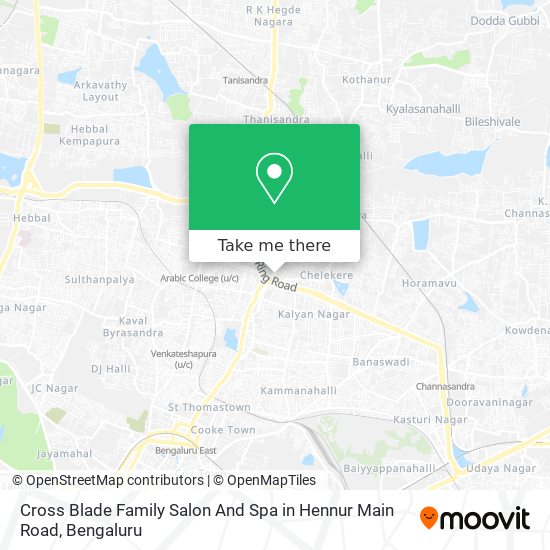 Cross Blade Family Salon And Spa in Hennur Main Road map