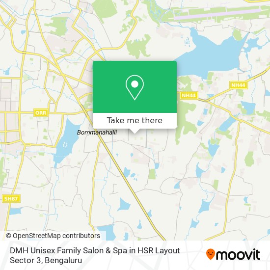 DMH Unisex Family Salon & Spa in HSR Layout Sector 3 map