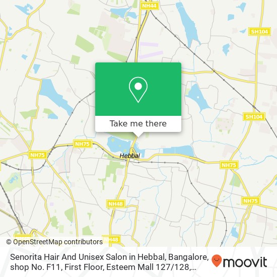 Senorita Hair And Unisex Salon in Hebbal, Bangalore, shop No. F11, First Floor, Esteem Mall 127 / 128 map