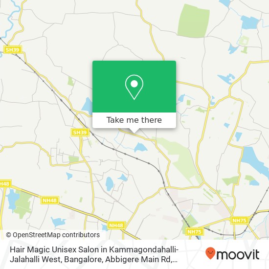 Hair Magic Unisex Salon in Kammagondahalli-Jalahalli West, Bangalore, Abbigere Main Rd, Bengaluru, map