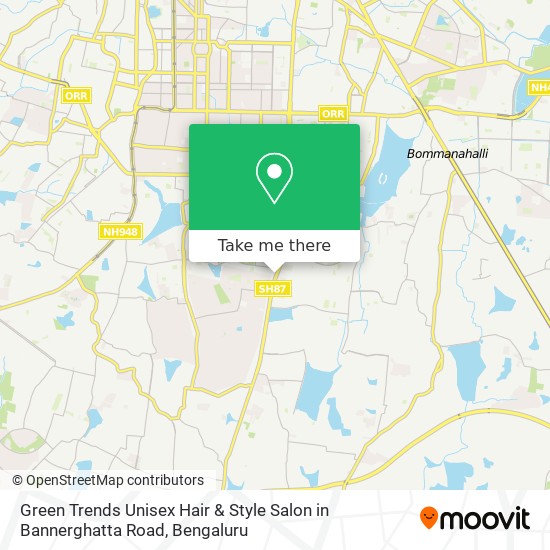 Green Trends Unisex Hair & Style Salon in Bannerghatta Road map