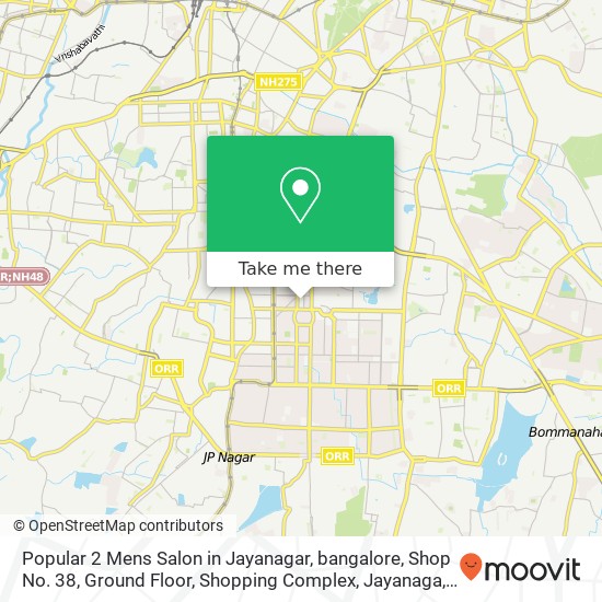 Popular 2 Mens Salon in Jayanagar, bangalore, Shop No. 38, Ground Floor, Shopping Complex, Jayanaga map