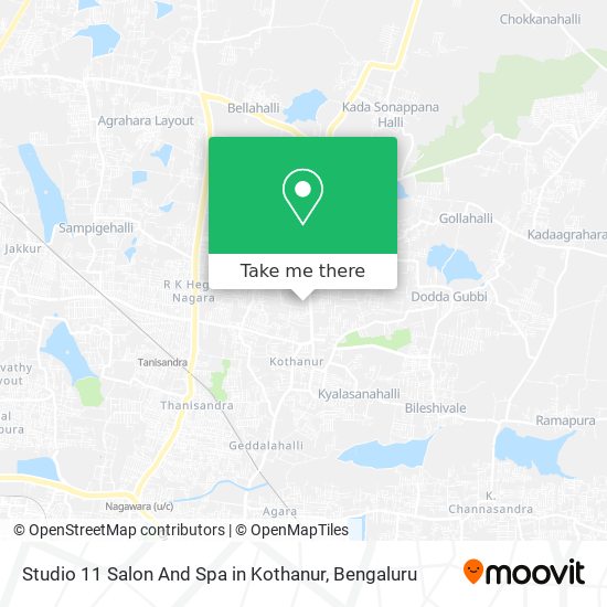 Studio 11 Salon And Spa in Kothanur map