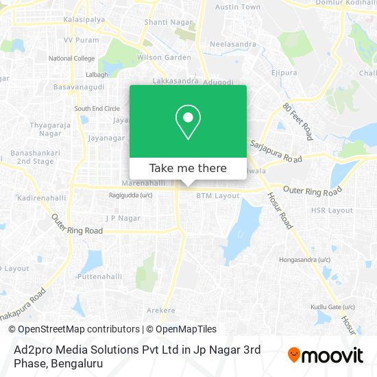 Ad2pro Media Solutions Pvt Ltd in Jp Nagar 3rd Phase map