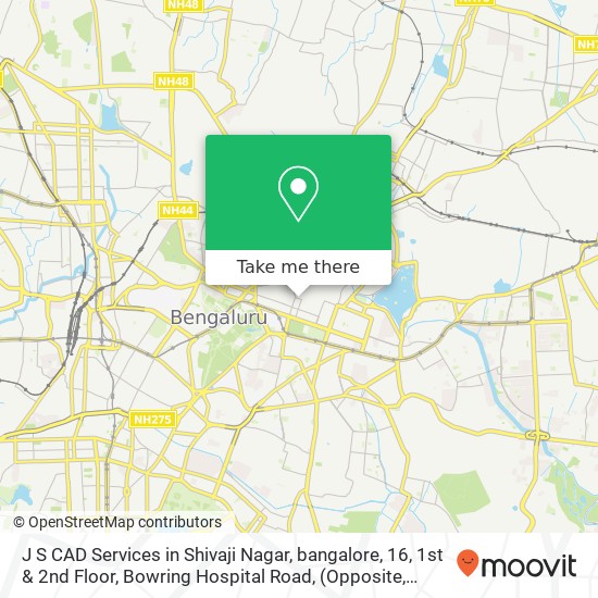 J S CAD Services in Shivaji Nagar, bangalore, 16, 1st & 2nd Floor, Bowring Hospital Road, map