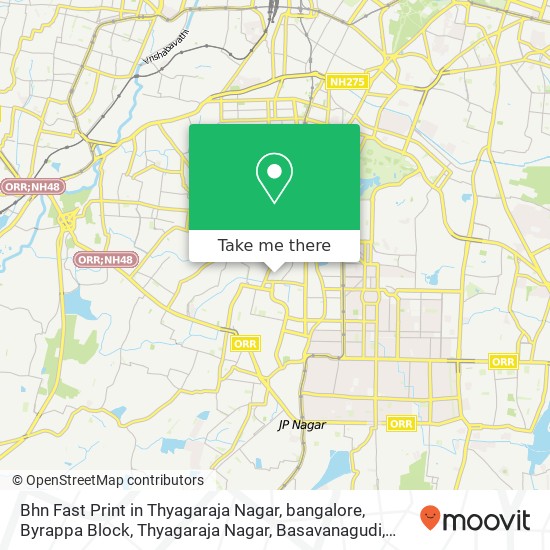 Bhn Fast Print in Thyagaraja Nagar, bangalore, Byrappa Block, Thyagaraja Nagar, Basavanagudi, Benga map