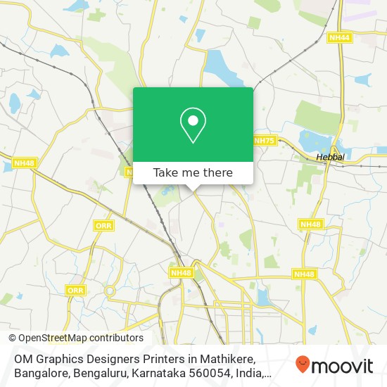 OM Graphics Designers Printers in Mathikere, Bangalore, Bengaluru, Karnataka 560054, India map